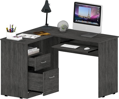 NicBex Kimberly-DW-00198-LWJ Home Office Desks, 47.2"x41.3"x30.4", Smokey Oak