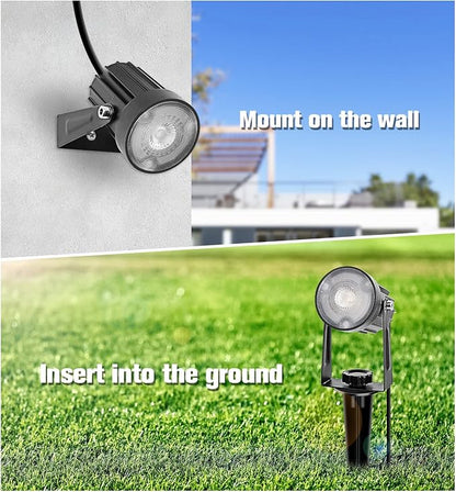 APONUO Christmas Solar Spot Lights Outdoor Color Changing,2 Colors Modes Metal Solar Landscape Lighting RGB Spotlights Waterproof 6-in-1 Wall Lamp for Patio, Pathway, Yard, Garden, Holiday Decoration