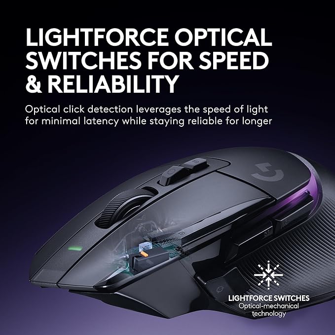 Logitech G502 X Plus Wireless RGB Gaming Mouse - Black | Optical Switches, RGB, 13 Buttons , Infinite Scroll Toggle, <130 hr Battery, USB-C, Wireless Charging Capable, for PC/MacOS