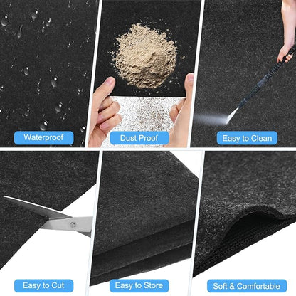 M METERXITY 3 mm Thickened Outdoor Storage Shed Mat, 2.6x18 ft Waterproof Shed Flooring Mat for Patio Furniture Floor Protecting from Wear/Liquid/Dust/Oil, Non-Slip Felt Rubber Rug Pad [Grey]