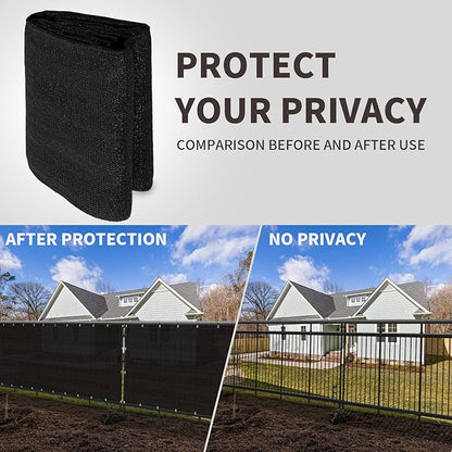 LOVE STORY Custom Size 3'x11' Black Balcony Privacy Screen,UV Block Privacy Fence Screen,90% Shield for Outdoor Pool Garden Apartment Railing