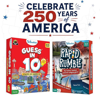 Skillmatics Guess in 10 States of America, Educational Travel Card Game for Ages 8 and Up, Boys, Girls, and Kids Who Love Board Games, Geography and History
