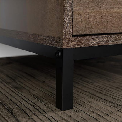 Sauder North Avenue Pedestal Home Office Desk, L: 41.97" x W: 18.50" x H: 28.15", Smoked Oak Finish