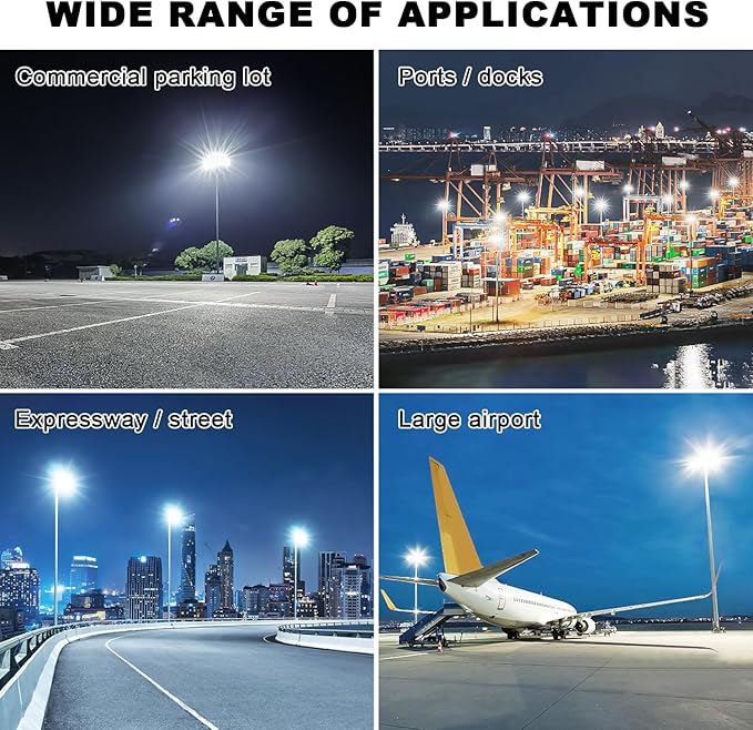 Juyace 480W LED Parking Lot Light,Slip Fitter Mount, 72000LM Shoebox Flood Light with Photocell, IP65 Waterproof Outdoor Area Street Light for Commercial Stadium Warehouse, 110-277V