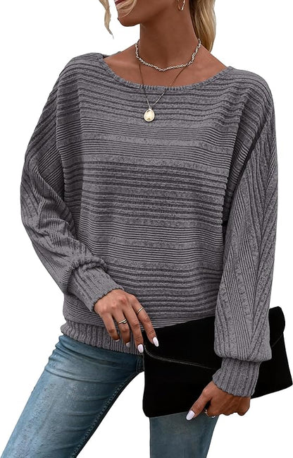 Womens Long Sleeve Shirts Crewneck Tunic Tops Pullover Sweaters Business Casual Blouses Fall Fashion 2026