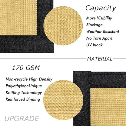 UPGRADE Privacy Fence Screen 8'x3' Sand Outdoor 90% Visibility Blockage 170 GSM Mesh Shade Cover Panels for Backyard,Balcony,Home Decoration with Zip Ties,Customized Avaliable