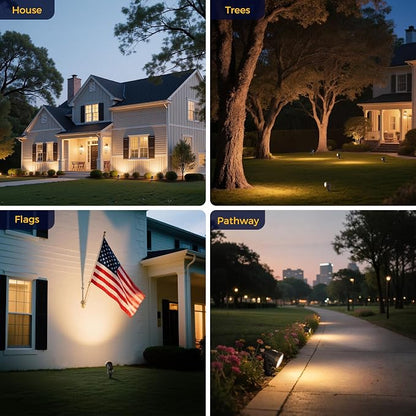 L LOHAS LED 5W Dusk to Dawn Outdoor Lighting, Auto On/Off 3000K Landscape Outdoor Spotlight, IP66 Waterproof Plug in Spot Lights for Yard, Garden, House, Pathway, Plant, UL Listed (8 Pack)