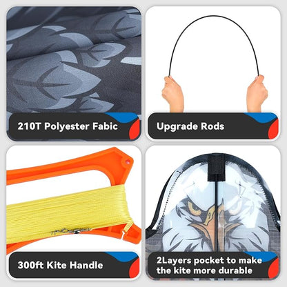 SGftre Complete Kite with Handle, Line & Accessories,Easy to Fly for Kids & Adults, Perfect for Beach, Park, Family Outdoor Activities