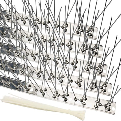 Bird Spikes Cover 11Feet Stainless Steel Pigeons Spikes Small Bird Spikes for Roof Fence Window Mailbox(10pcs)