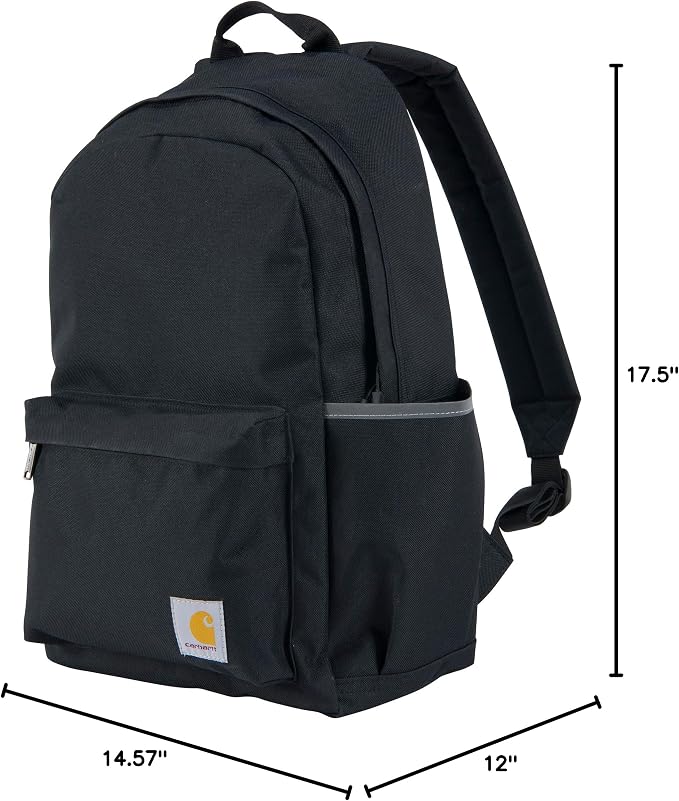 Carhartt Classic 21L Backpack Black | Classic Laptop, Water-Resistant Pack with 15 Laptop Sleeve and Organizational Compartments