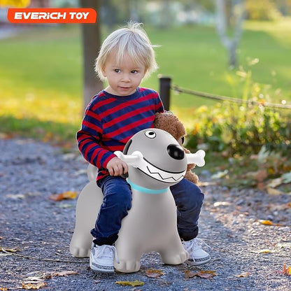 Bouncy Dog Hopper Toys for Toddlers, Inflatable Jumping Animals Hopper, Inflatable Ride on Bouncer Hopping Gifts for Boys Girls 18 Months 2 3 4 5 6 Years Old