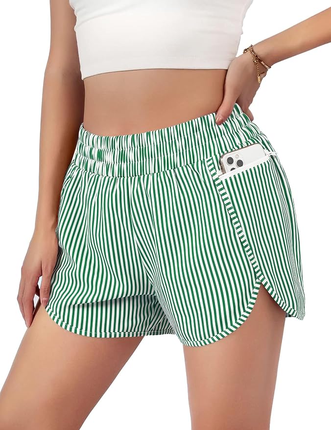 Blooming Jelly Women's Quick-Dry Running Shorts Workout Sport Layer Active Shorts with Pockets 1.75"