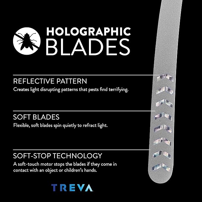 Treva Bug Fan Fly Deterrent with Holographic Blades 4-Pack Black | Yes