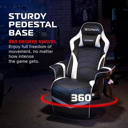 RESPAWN 900 Gaming Recliner Chair with Footrest, Cup Holder and Swivel | Ergonomic gaming recliner with footrest, cup holder, lumbar support, 135° recline & 360° swivel for console gaming