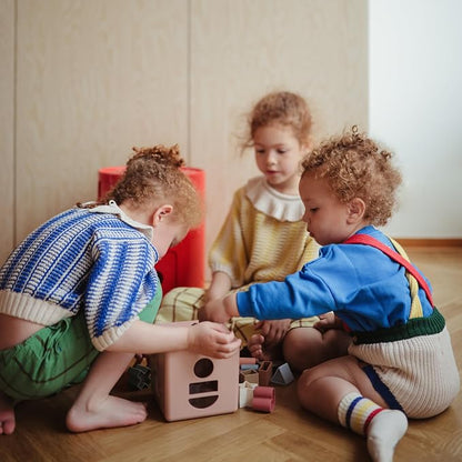 mushie Shape Sorting Box (Petal) | Educational Learning Toy for Toddlers with 12 Shapes | Made in Denmark (10+ Months)