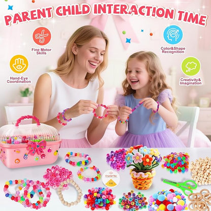 VERYHDSN Arts and Crafts Supplies for Kids-3000+ Pcs DIY Arts & Craft Kit for Boys Girls Ages 4 5 6 7 8 9 10 11 12, 25+Types Craft Materials Bulk, Larage Craft Box Set, Fun&Creative Gift
