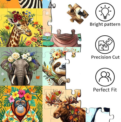 Puzzles for Kids Ages 6-8 8-12 Year Old, 200 Pieces Jigsaw Puzzles for Kids-Beautiful Wild Animals Jigsaw Puzzles Learning Educational Toys for Boys and Girls