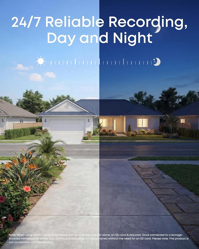 eufy Security Indoor/Outdoor Camera C31(2-Pack), P66, Spotlight-Free Color Night Vision, 360° Coverage View, AutoTracking,Human/Vehicle/Pet/Cry Detection, 24/7 Recording, Black (No Subscription)