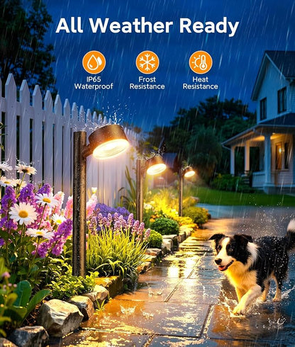 ELECLINK 8 Pack Solar Pathway Lights Outdoor, Adjustable Solar Powered Garden Lights with Bigger LED Lens, Auto On/Off Outdoor Waterproof Solar Lights for Yard Patio Lawn Sidewalk Walkway Driveway