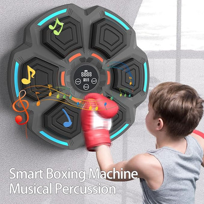 OurStarry Smart Music Boxing Machine for Adults and Kids, Wall Mounted Punching Trainer with Boxing Gloves, LED Electronic Target, 9 Modes and 9 Speeds, Home Gym Workout Equipment