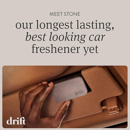Drift Car Air Freshener - Stone Air Freshener Car Odor Eliminator - Long Lasting Scent - Auto Accessories - Metal Clip - Essential Oils - Clean Ingredients - Amber Scent Starter Kit