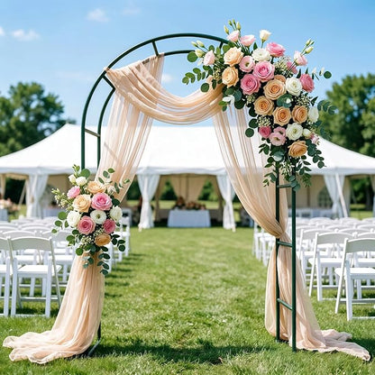Thickened Metal Garden Arch, 16mm Rust-Resistant Archway for Climbing Plants, Dual Size Convertible Arbor for Wedding & Party & Garden Decoration