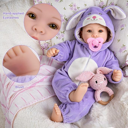 UOFTKIZ Real Life Baby Dolls - 17" Lifelike Baby Dolls, Soft Baby Doll with Open Eyes, Gifts for 3+ Years