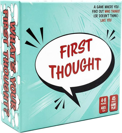 FIRST THOUGHT Family Board Game | The Hilarious Quick-Thinking Party Game | Family-Friendly Board Game | Great for Game Nights | Easy to Learn & Play Anywhere | Perfect for 4-8 Players