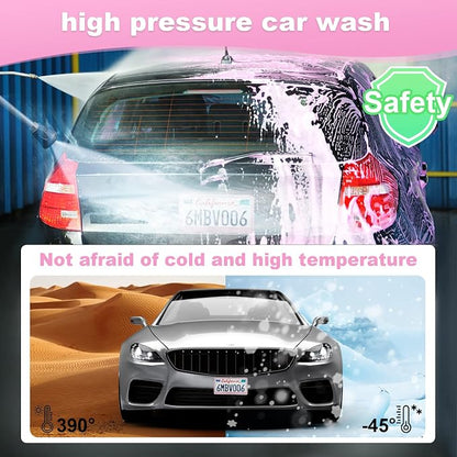 QUANQIUFEI 2 Pack Bling License Plate Frames for Women, Sparkly Rhinestone Diamond Car Accessories with Glitter Crystal Caps (Pink)