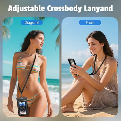 AiRunTech Floating Waterproof Phone Pouch,Double Seal Phone Case with Lanyard Protector for iPhone 17 16 15 14 13 12 Pro Max,Kayak Cellphone Bag Beach Cruise Ship Essentials Vacation Accessories