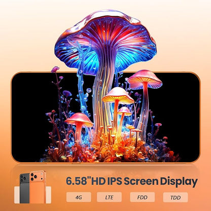 Unlocked 4G LTE Android Phone, 6.6-inch Screen, 3GB RAM + 16GB ROM/TF 256GB, Dual SIM, Dual Camera, Suitable for Beginners (97orange)