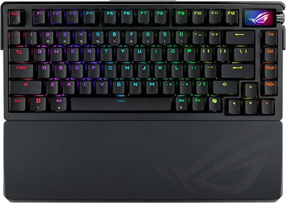ASUS ROG Azoth Extreme Wireless Mechanical Gaming Keyboard – 75% TKL, ROG NX Snow Linear Switches, PBT Keycaps, Aluminum Chassis, Carbon Fiber, Gasket Mount, Color OLED Screen, PC/Mac Support - Black