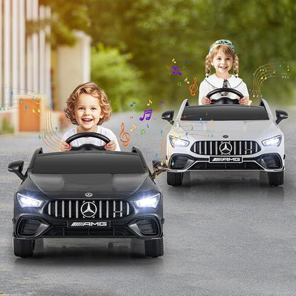 Costzon Ride on Car, 12V Licensed Mercedes-Benz Kids’ Electric Vehicles with Parent Remote, Rocking Function, Music & Horn, LED Headlights & Soft Start, Battery Powered Kids Car Toy for Ages 3+(Black)