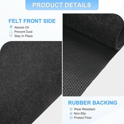 M METERXITY 3 mm Thickened Outdoor Storage Shed Mat, 2.6x18 ft Waterproof Shed Flooring Mat for Patio Furniture Floor Protecting from Wear/Liquid/Dust/Oil, Non-Slip Felt Rubber Rug Pad [Grey]