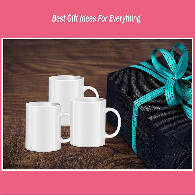 RAINBOWTIE Sublimation Mugs Blank, 12PCS White Coated Ceramic Coffee Cup | White Coated Ceramic Cup for party,casual dringking water,juice,milk,latte