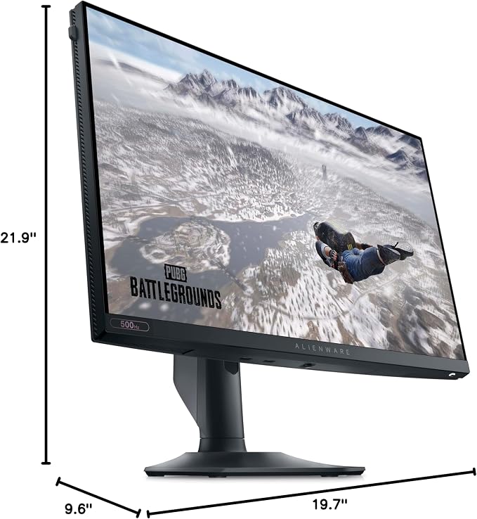 Dell 24 Monitor AW2524HF, FHD Fast IPS, 0.5ms, AMD FreeSync Premium | 400 cd/m² Brightness, Anti-Glare, 99% sRGB, Height Adjust 4.3in, Pivot, Swivel, VESA Adaptive-Sync, USB 3.2 Hub