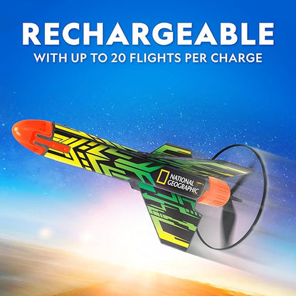 National Geographic Rocket Launcher Science Kit - Motorized Air Rocket Toy with Patented Design, Launch up to 200 Feet, Outdoor Kids Toys & Model Rockets, Gifts for Kids Ages 8-12, Space Toys