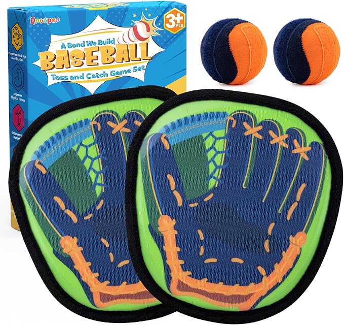 Toss and Catch Ball Game Set Birthday Gifts for 3 4 5 6 7 8 Years Old Boys Girls, Yard Camping Outdoor Games for Adults and Family, Paddle Ball Baseball Pool Beach Toys for Kids Ages 4-8 8-12