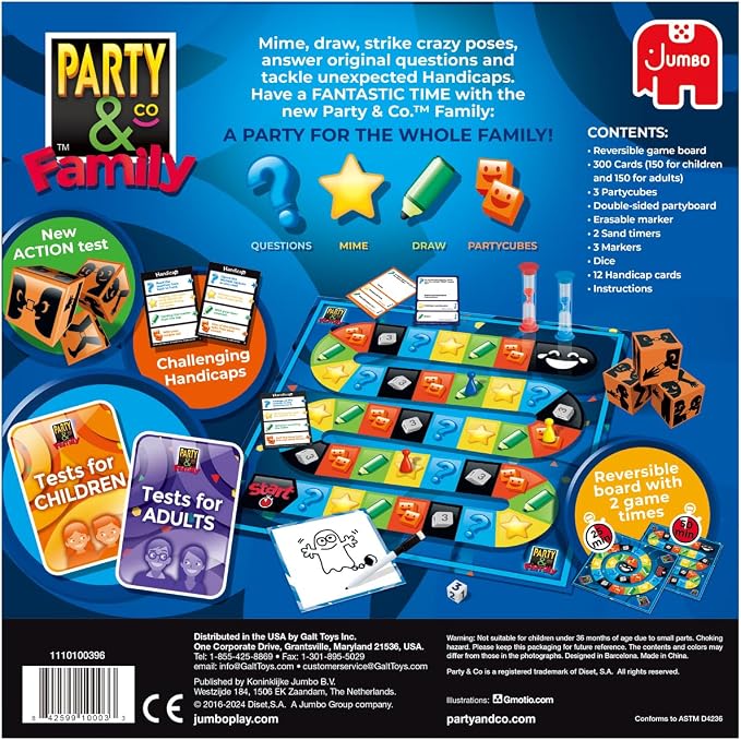 Jumbo Party & Co. Family Board Game - Fun Multi-Challenge Game for 8+ Years, Multiplayer Family Entertainment.