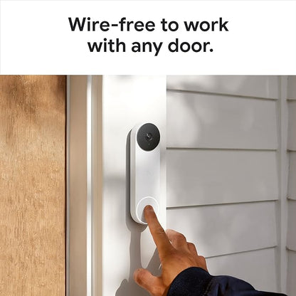 Google Nest Doorbell (Battery) - Ivy | 6x digital zoom video doorbell, HD, 24/7 live view, Night vision, HDR, works with Google Home & Gemini