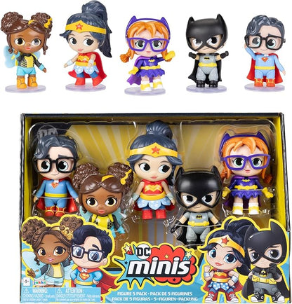 DC Super Hero Girls 3" Mini Dolls Hero Multipack, Includes Wonder Woman, Superman, Bumblebee, Batgirl, and Batman!