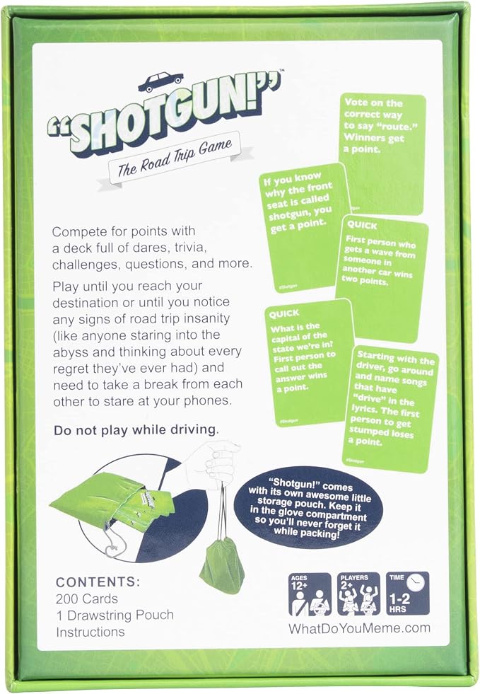 WHAT DO YOU MEME? Shotgun! - The Road Trip Car Game for Families, Travel Games and Road Trip Activities for Kids by Relatable
