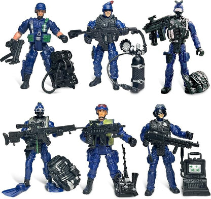 Army Men,Army Men Action Figure with Weapons Military Soldier Playset SWAT Team Toy Birthday Easter Gift Boy Age 4-7