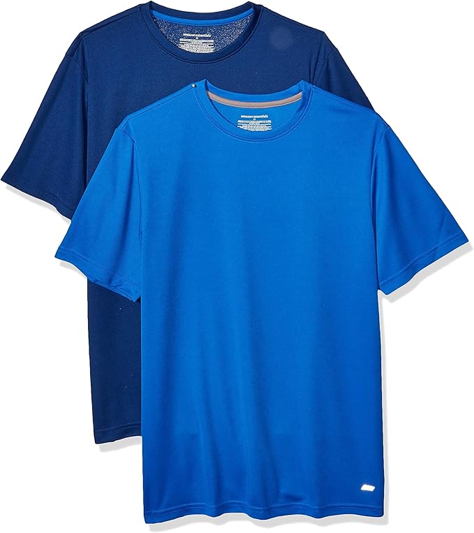 Amazon Essentials Men's Moisture Wicking Breathable Active Performance Tech Gym T-Shirts, Pack of 2