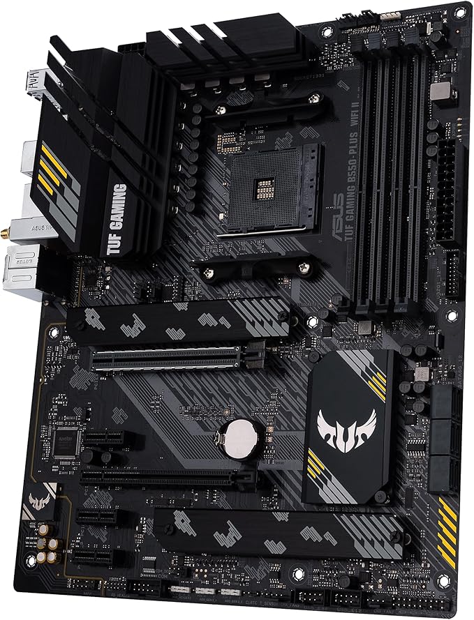 ASUS TUF Gaming B550-PLUS WiFi II AMD AM4 (3rd Gen Ryzen™) ATX Gaming Motherboard (PCIe 4.0, WiFi 6, 2.5Gb LAN, BIOS Flashback, USB 3.2 Gen 2, Addressable Gen 2 RGB Header and Aura Sync)
