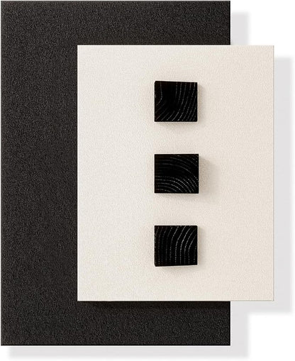 Cuspin Large 3D Wood Wall Art for Living Room, Minimalist Black and White Geometric Wall Decor, Modern Textured Wooden Blocks Artwork for Bedroom Dining Room Office Hallway