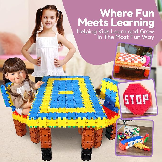 Beblox Building Blocks for Kids - 250-Piece Connecting Tiles Set - Interlocking Building Blocks for Kids, STEM Toys Kit, Fun & Educational Gifts for Boys & Girls, Preschool Learning Activities Ages 4+