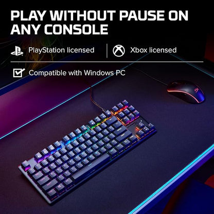 HyperX Alloy Origins Core - Tenkeyless Mechanical Gaming Keyboard, Software Controlled Light & Macro Customization, Compact Form Factor, RGB LED Backlit, Linear HyperX Red Switch,Black