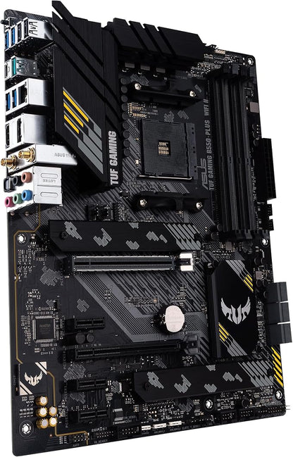 ASUS TUF Gaming B550-PLUS WiFi II AMD AM4 (3rd Gen Ryzen™) ATX Gaming Motherboard (PCIe 4.0, WiFi 6, 2.5Gb LAN, BIOS Flashback, USB 3.2 Gen 2, Addressable Gen 2 RGB Header and Aura Sync)