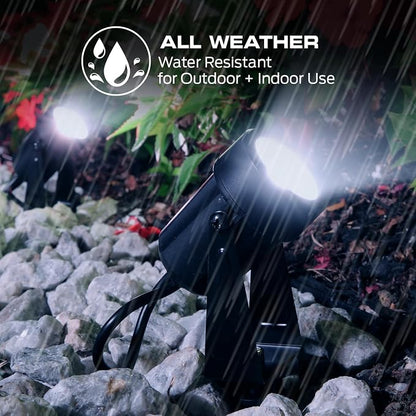 Monster Smart Outdoor RGB+IC+WW Spotlights 2 Pack, Dimmable LEDs, Sound Reactive, IP44 Water & Weather Resistant, Compatible with Alexa, Siri, Google Home, Monster App, Razer Chroma, Voice Controlled